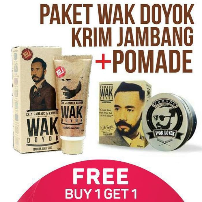 Termurah Paket Hemat Wak Doyok Krim Jambang Wak Doyok + Pomade Wak Doyok Asli /Perawatan Tubuh -
