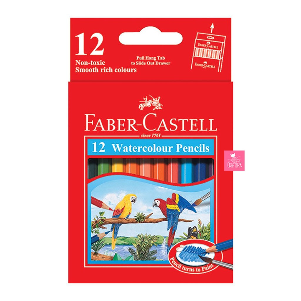 

Faber Castell Watercolour Pencils Short / Pensil Warna Cat Air Isi 12 Pendek Color Pencil