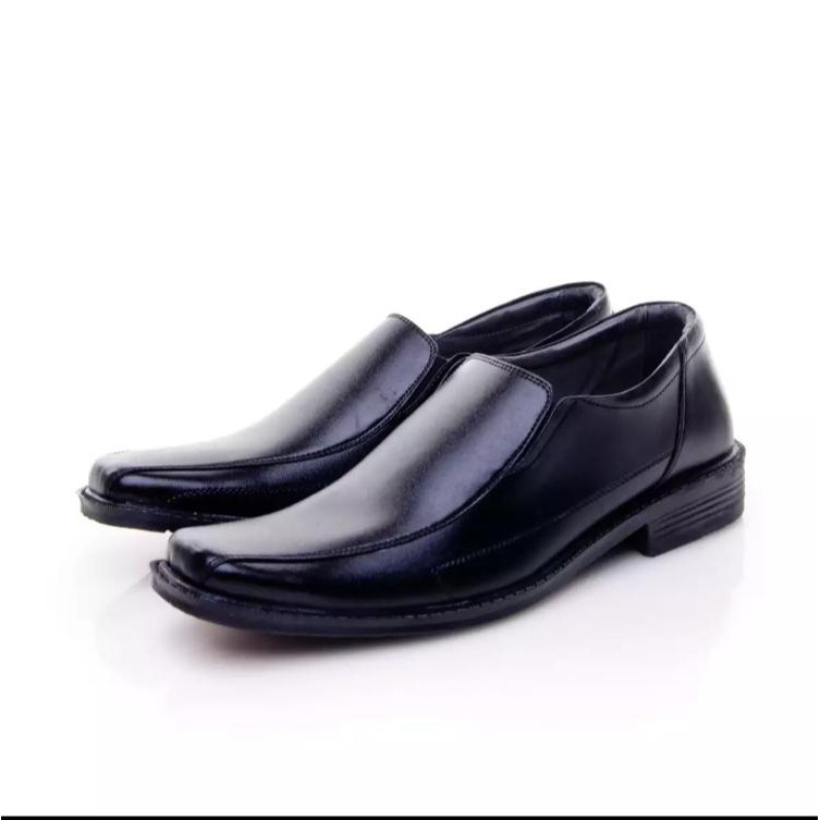 Sepatu Pantofel Pria Kulit Slip On Oxford Sepatu Pantofel Slip On Fullhitam