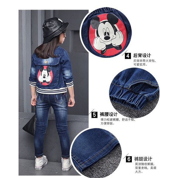 (LOLI-JKT) JK-03 JAKET &amp; CELANA GAMBAR MICKEY MOUSE BISA JADI TAS 110-160