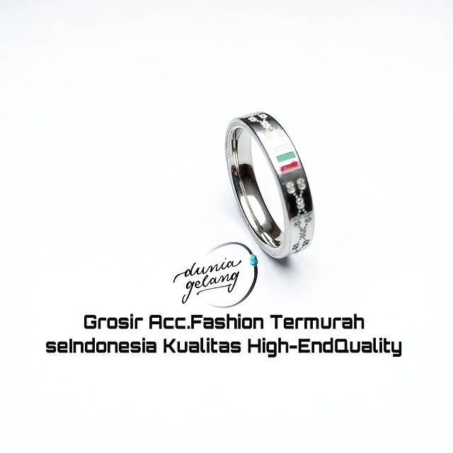 Cincin Titanium Permata Pasir Hitam / Cincin Wanita Pria Couple Anak