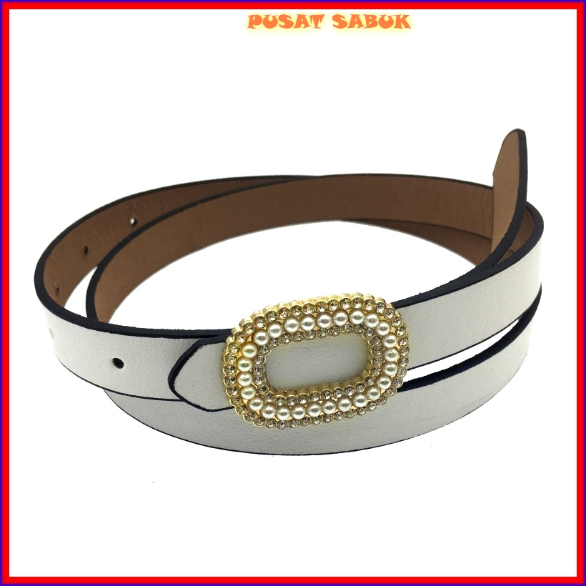 Gesper Ikat Pinggang Belt Wanita Tali Kulit Women Gasper Cantik Sabuk kecil kekinian Fashion Korea Import Murah Grosir Warna Kepang Aksesoris Mewah Blet Emas Hitam Gadis Pesta Putih Coklat Besar Kuat Besar Lebar