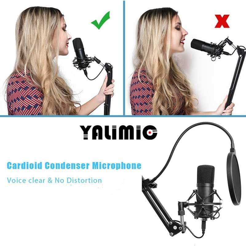 Mikrofon Yalimic Condenser Microphone+Scissor Arm Stand+Pop Filter BM-700