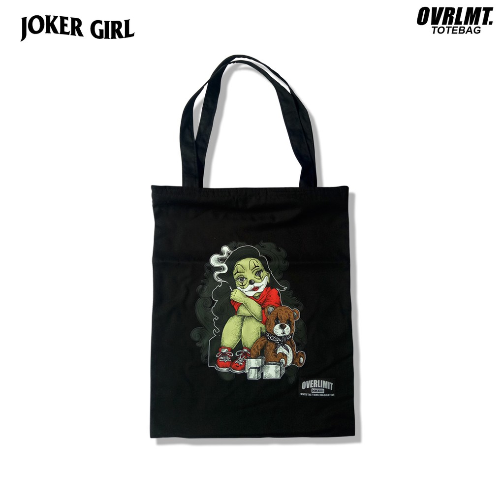 Tas Totebag OVERLIMIT Tote Bag Resleting Serba Guna / Totbag Distro Tas Tootbag Casual Tot Bag Motif Joker Girl