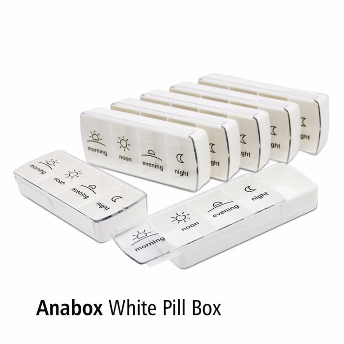 New Pill Box White Anabox per PCS