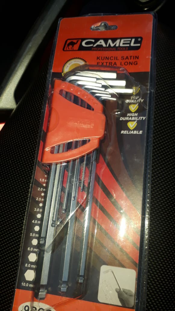 Kunci L Ballpoint Camel Set 9 Pcs (panjang) Per Set