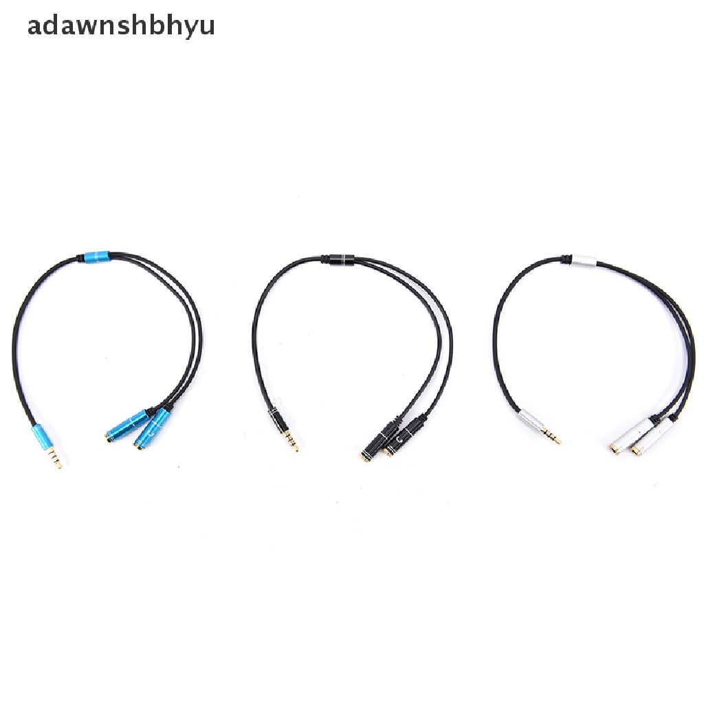 Adawnshbhyu 3.5mm jack headphone stereo+Kabel adapter Ekstensi aux splitter audio Mikrofon