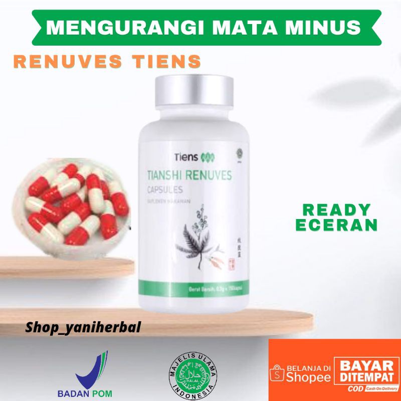 Tiens Renuves Suplemen Untuk Menurunkan Mata Minus Dan Silinder Ready Eceran Per 1 Kapsul