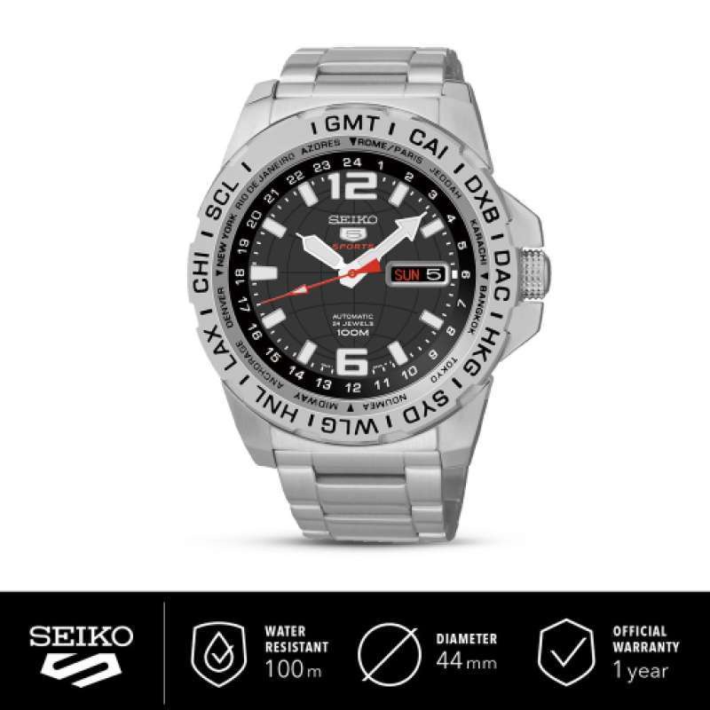 Seiko 5 Sports Men SRP683K1 Jam Tangan Pria Original SRP683 Hitam Silver Stainless Automatic