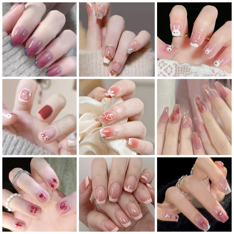 R401-r420 24pcs / box Kuku Palsu Full Cover Untuk Nail Art