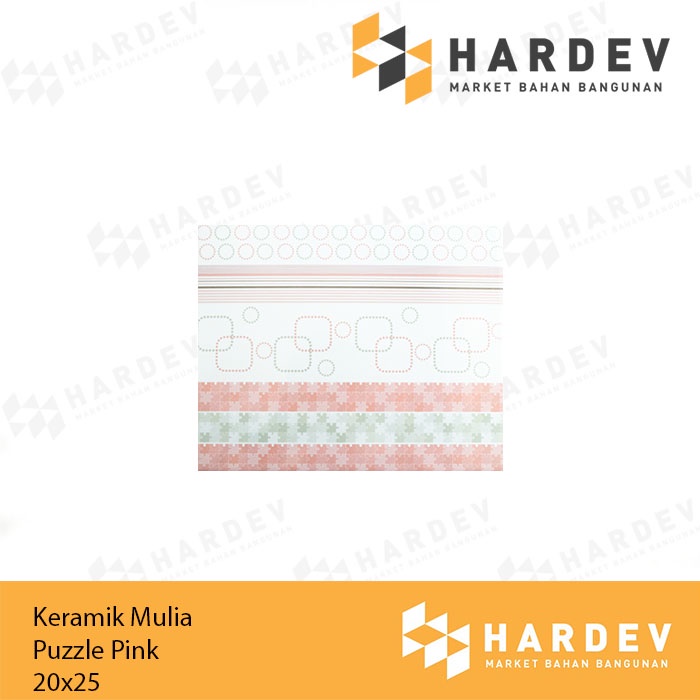 KERAMIK MULIA 20X25 PUZZLE PINK KW1