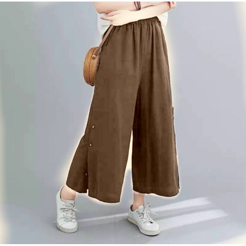 button palazo pants Celana wanita kasual amara