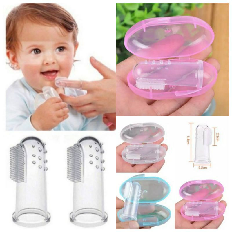 Sikat Gigi Bayi Silikon BPA Free / Sikat Gigi Jari Bayi Bahan Silikon