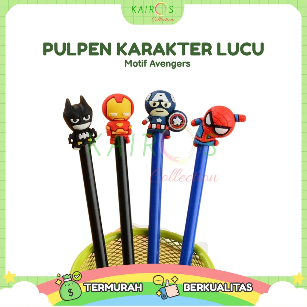 Bolpoin Gel Pulpen Karakter Kartun Avengers