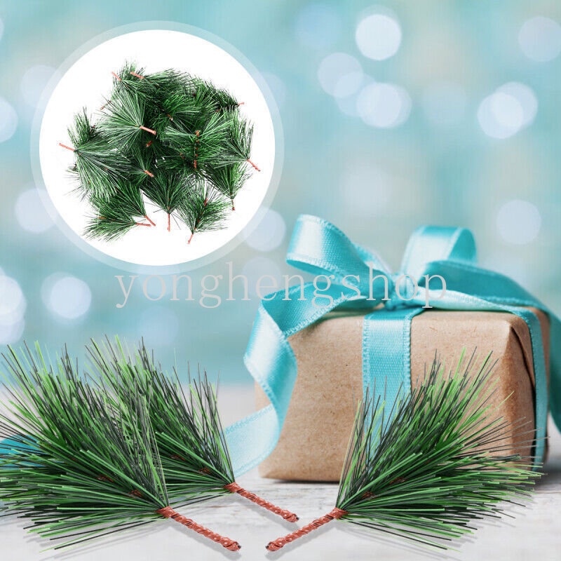 5pcs / set Daun Pinus Imitasi Bahan PVC Untuk Dekorasi Pohon Natal