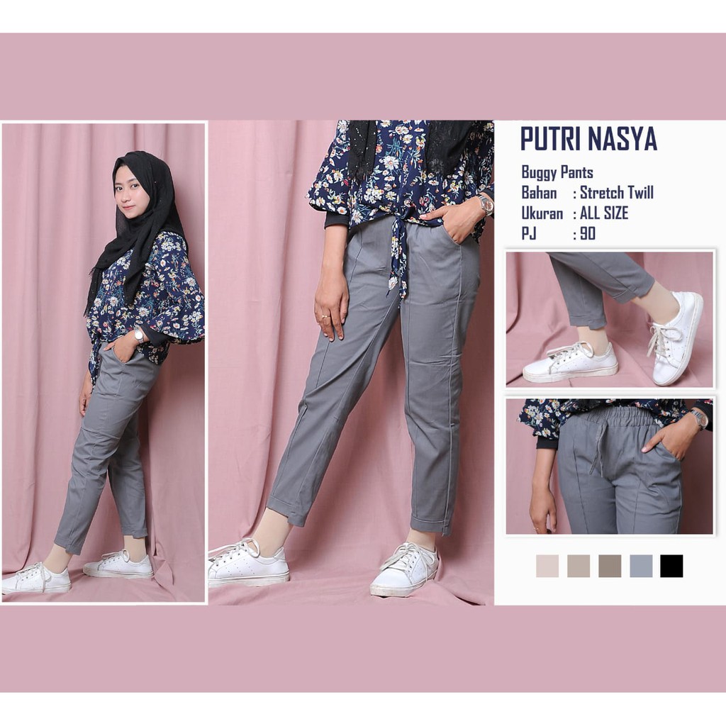 READY STOK BAGGY PANTS Latte Beige Nude Maroon Ivory Dusty Pink White Celana Kantor Kerja Bahan