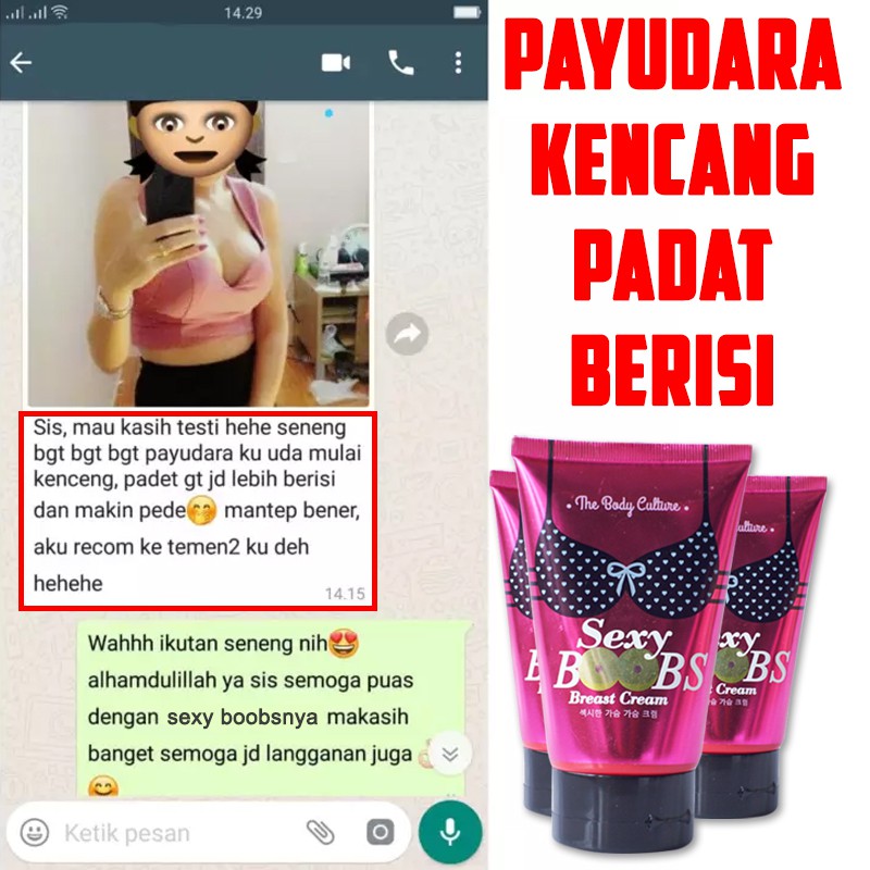 [Bisa COD] Sexy Boobs Breast Cream The Body Culture Original BPOM Pengencang  Pembesar Payudara