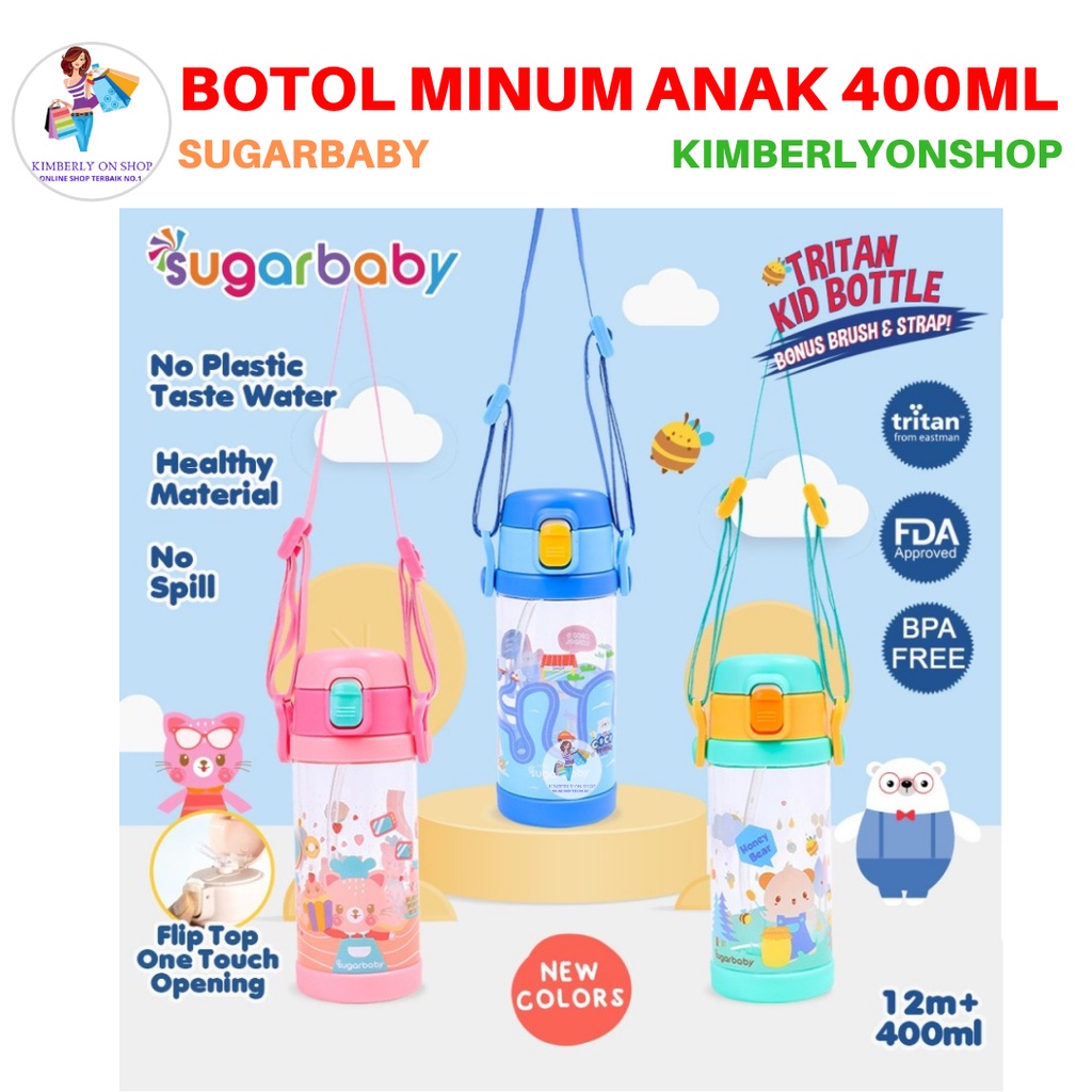 Botol Minum Anak TRITAN Kid Bottle 400 Ml Sugar Baby