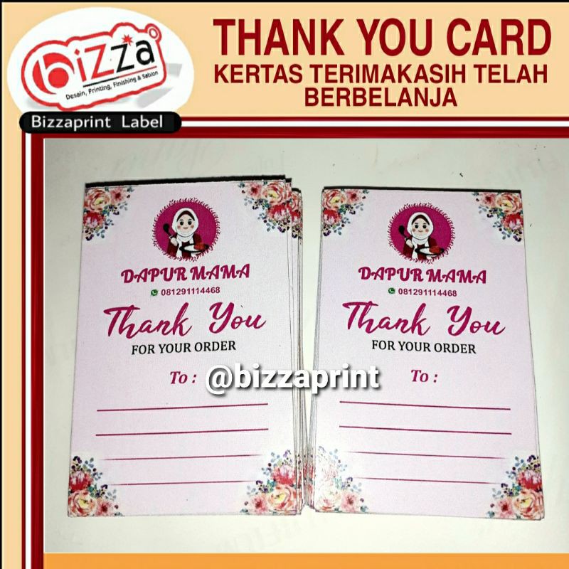 

THANKS CARD / KARTU UCAPAN TERIMAKASIH BERBELANJA