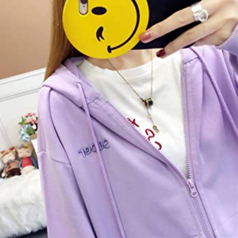 Jaket Hoodie sweater oversize pakaian pria wanita Outerwear Korean Style SUPER ZIPPER FJ725