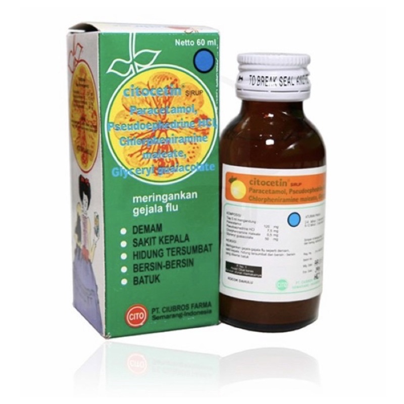 Citocetine sirup 60 ml ( sirup obat batuk flu anak )