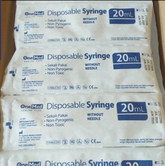 Spuit 20cc OneMed Syringe 20 cc One Med