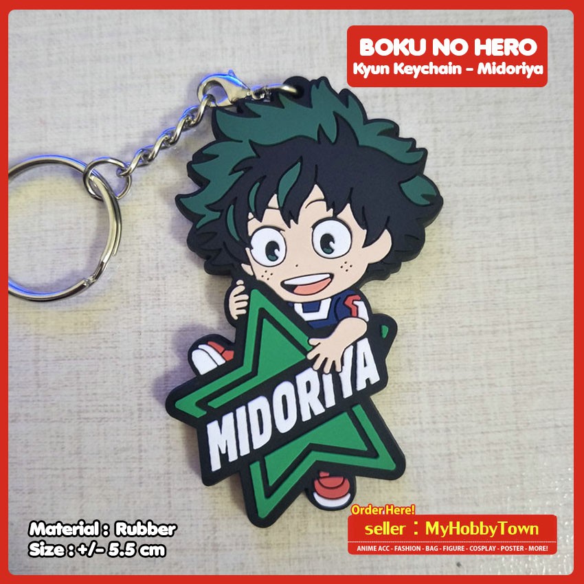 Gantungan Kunci Karet Anime Boku no Hero Academia Midoriya Izuku Kyun