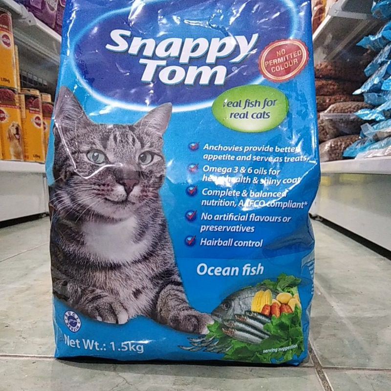 makanan kucing Snappy Tom Ocean Fish 1,5 kg