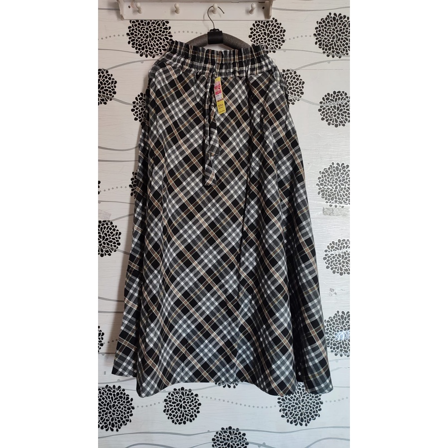 ROK FLANEL IMPORT PANJANG/ROK TARTAN/ROK KOTAK PAYUNG-Aq