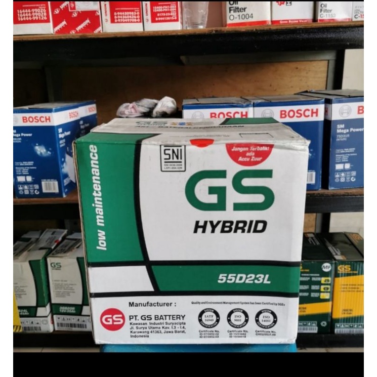aki batere mobil xtrail outlander inova bensin GS Astra Hybrid 55d23L Low maintenance 55D23L
