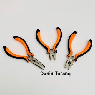 Tang Mini Set 3pcs 3 pcs 4.5'' 4,5inch Kombinasi Lancip Potong Knip Gagang Karet - CAMEL