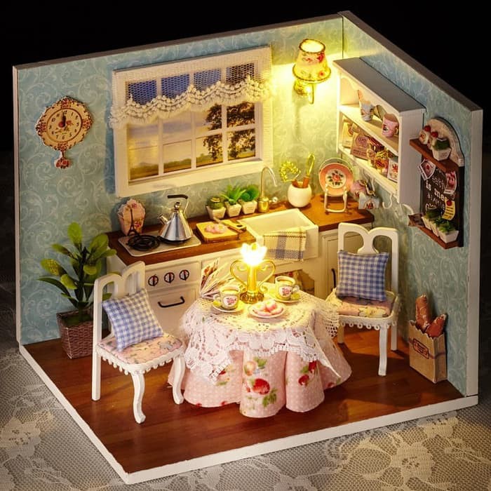 CUTEBEE DIY Wooden Doll House - Happy Kitchen