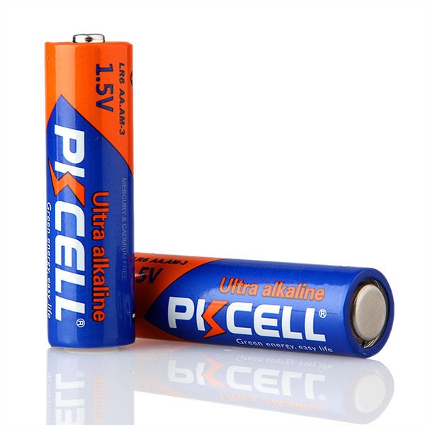 PKCELL LR6-2B AA Alkaline Battery 2pcs/card Orange+Blue