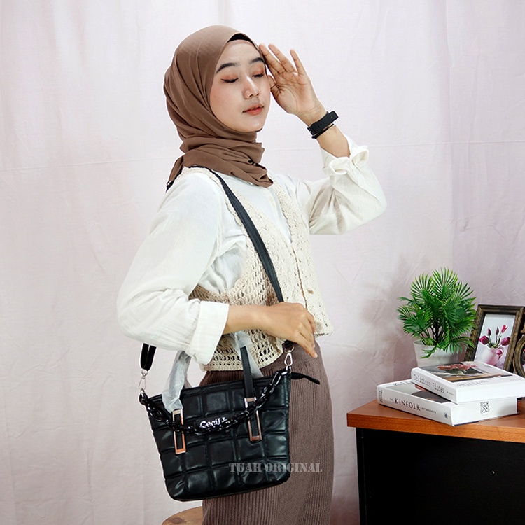 TUAH SLIMBAGS / SL Bordir 2in1 CeciLLa MX 3793/ Totebag Wanita Terbaru 2021/ Best Seller