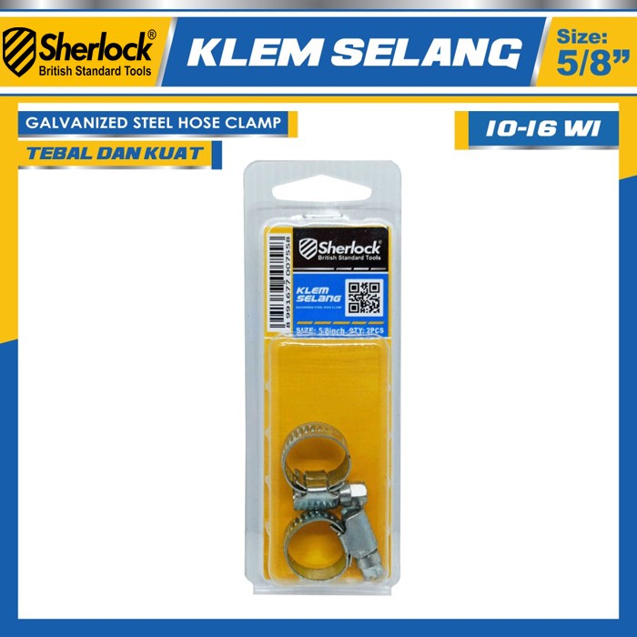 Klem Selang / Hose Clamp Gas Sherlock 5/8&quot; (1 kotak isi 2 pcs)