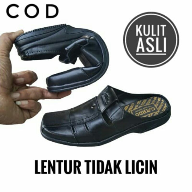 Sepatu sandal pria /selop pria kulit /sandal sepatu /sepatu slip on / bisa cod / bayay ditempat