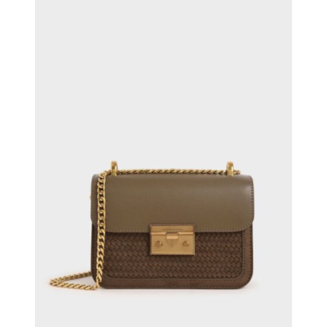 10.10 SALE CNK | CK KNITTED FRONTFLAP CROSSBODY BAG