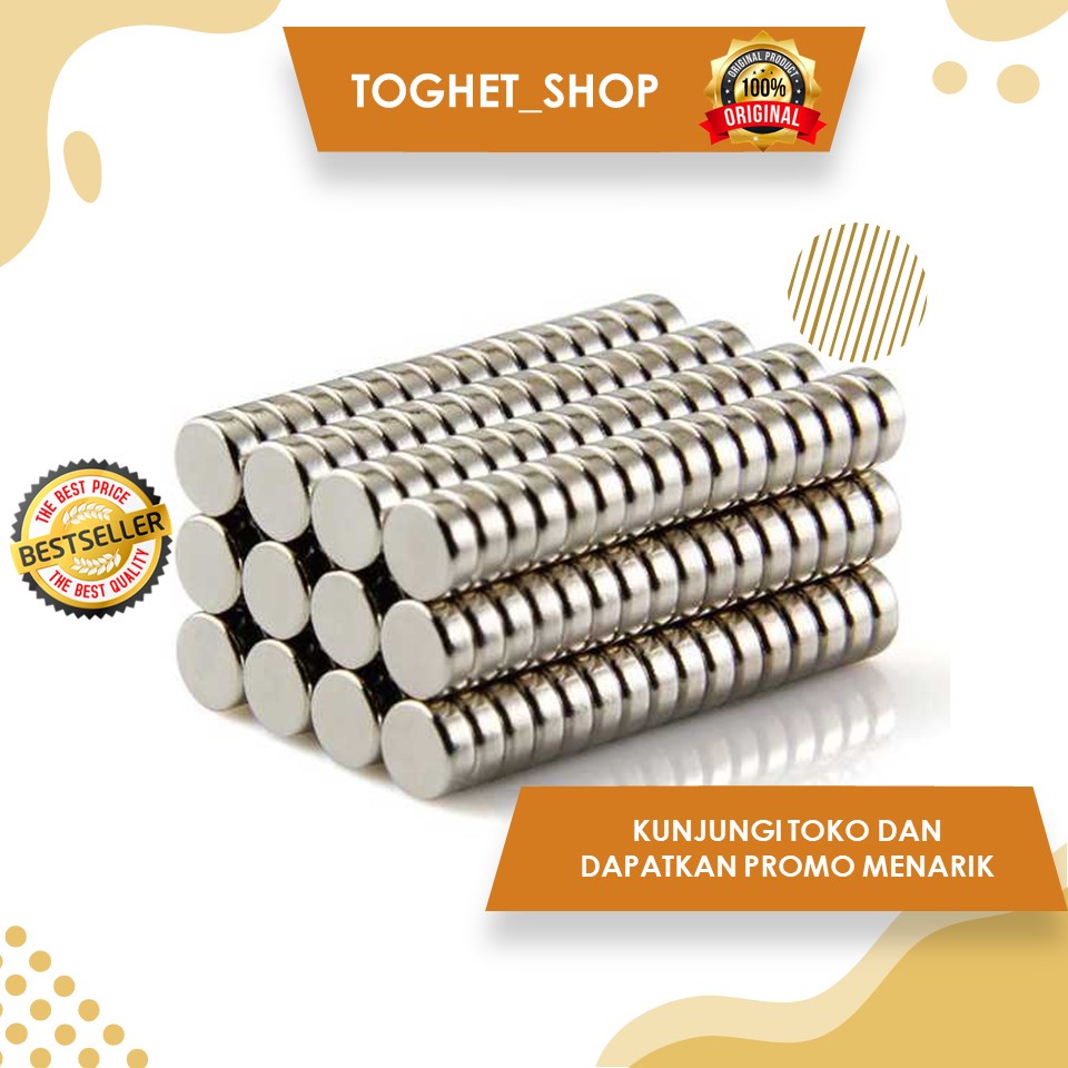 

Magnet Neodymium Kuat Strong Neodymium Magnet NdFeB N50 Isi 100 PCS Magnet Kuat Mainan Edukasi