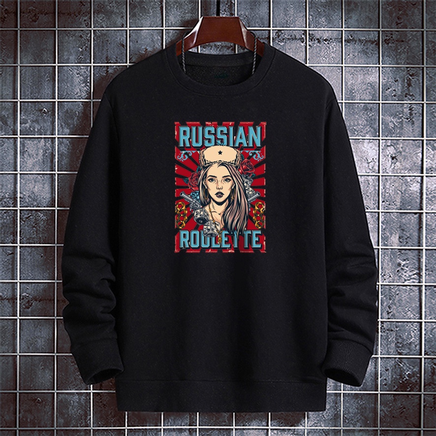 Sweater oblong pria RUSSIAN ROULETTE baju jaket cowok distro