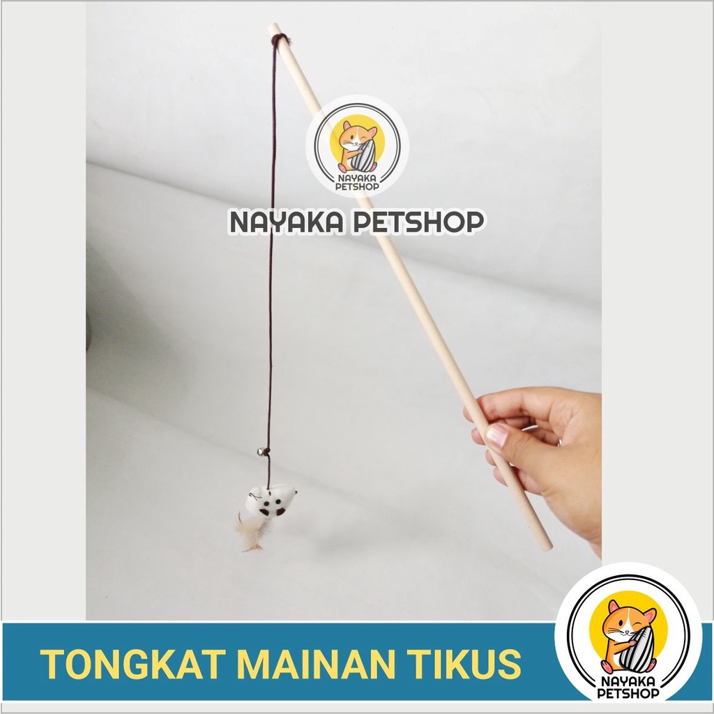 Tongkat Kucing Bulu Tikus Lonceng Kerincing Stick Mainan Hewan