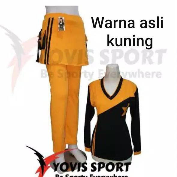 Murah Terlaris setelan senam wanita / setelan rok wanita / setelan olahraga cewek Yovis Sport / setelan bintang