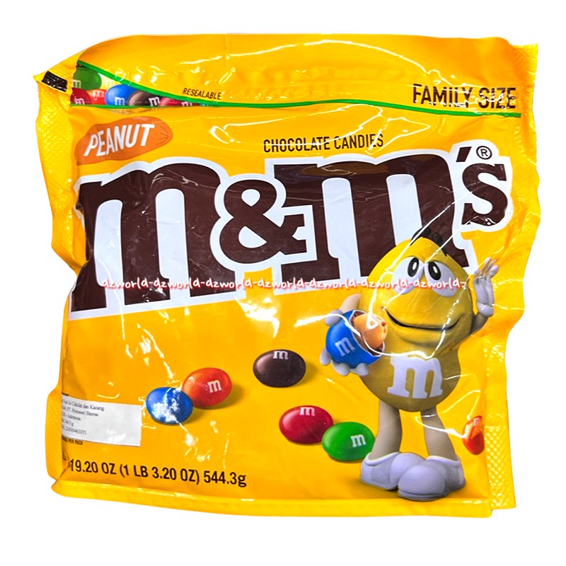 M&amp;M's Peanut 521gr Caramel Peanut Butter Chocolate Candies Family Size Coklat M&amp;M Bulat Coklat Warna Warni Rasa Kacang Peanuts M &amp; M MM