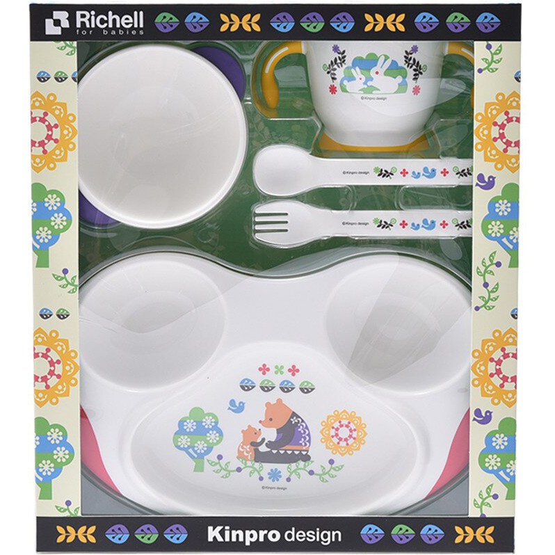 Richell Kinpro Plate and Cutlery Set KS-3 MR