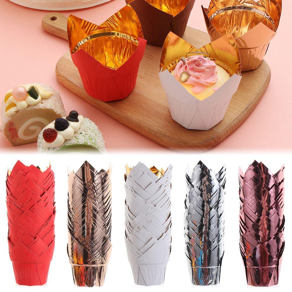 TOP 50pcs Cake Muffin Cups Home &amp; Kitchen Cake Tray Alat Kue Kering Cupcake Liners