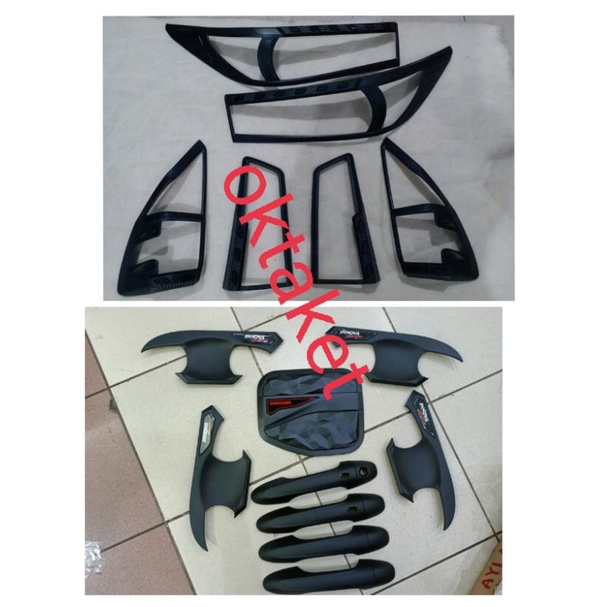 paket lengkap all new innova 2016 2018 2020 2022 Reborn garnish depan belakang outer handle tank hitam chrome carbontivo