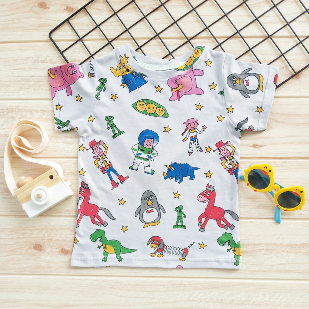  KAOS  ANAK FULL  PRINT  KAOS  ANAK MOTIF  GREY TOY STORY BY 