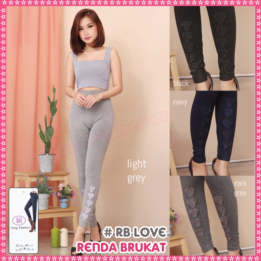 Legging Renda Brukat RB LOVE / legging import wanita  - legging brukat kaki wanita / renda brukat mutiara