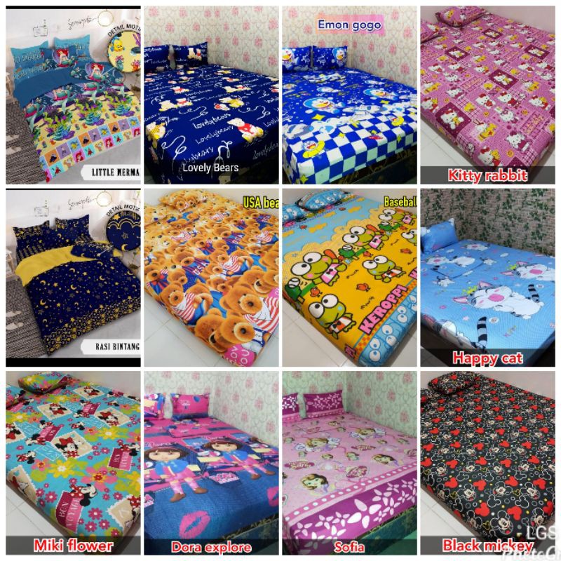 sprei home made 180x200 sprei karakter sprei cewek sprei murah