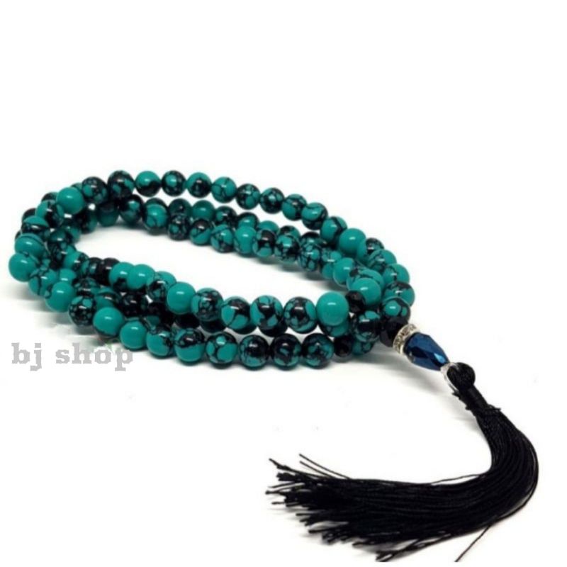 [COD] tasbih batu pirus hijau 99butir asli
