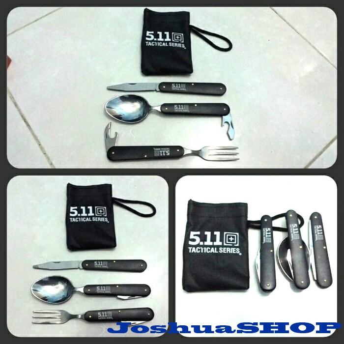 Sendok + Garpu + Pisau Tactical 511 untuk Camping